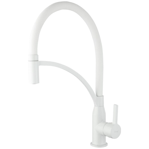 4552-8 Смеситель Кухня FRAP гибкий излив, белый