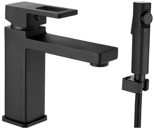 Смеситель Shevanik S8271Н с гигиеническим душем, черный