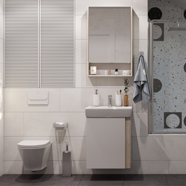 Тумба под умывальник "Кантри 55" Белый/Дуб Верона