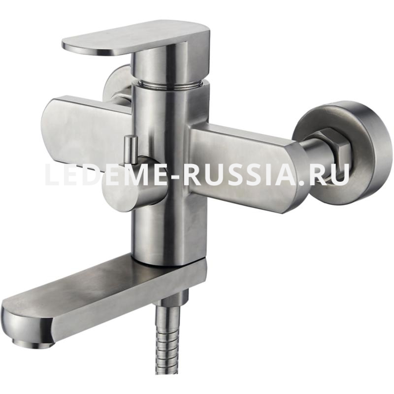 73216L Смеситель Ванна LED кор. нос, нержавейка