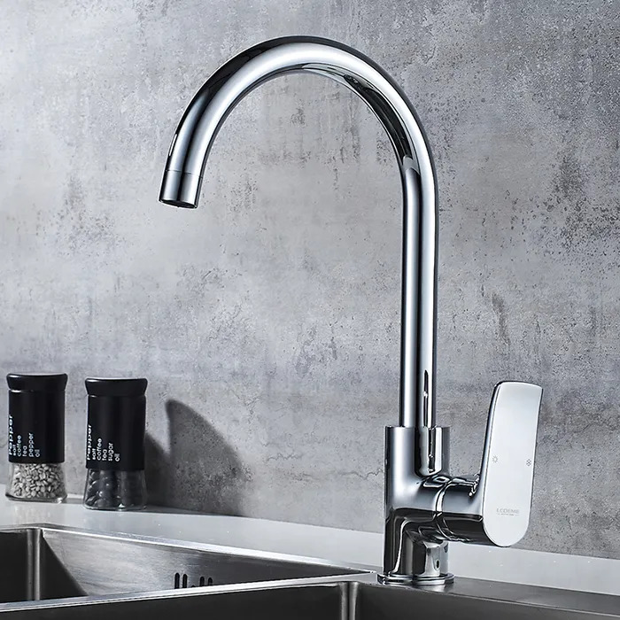 4134-2L Смеситель Кухня LED шар d35 (латунная гайка)