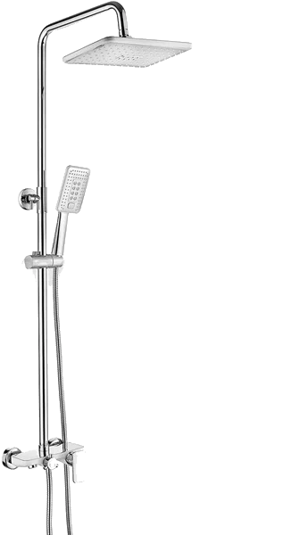 2421WL Душевая система LED со смесителем и троп. душем, Белый