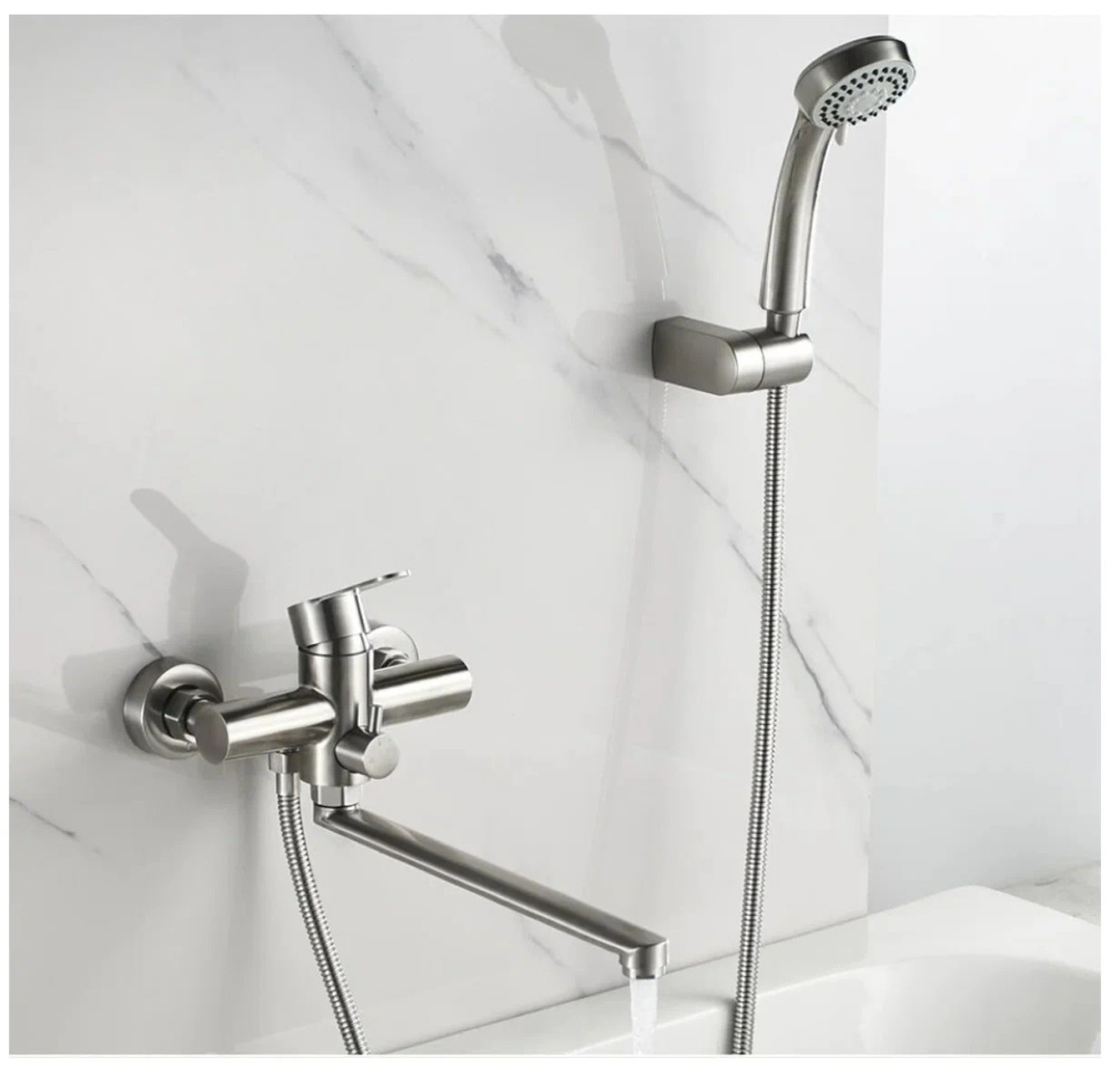 72203L Смеситель Ванна LED дл. излив, нерж