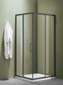 Душ. ограждение SANTREK AQUA Lea-CR-900-C-Matt Black 90*90*185 Г-обр. стекло Прозр 5мм, профиль черн