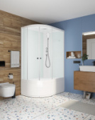 Душевая кабина 120*80*218 DOMANI-Spa Delight Slim 128 R high с эл. (В/п, матир.стекла, бел.стенки)