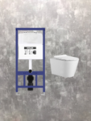 Комплект 3 в 1 Инсталляция HOLLER MQ102 (унитаз подв. HOLLER WIND + Клавиша HOLLER MWR бел.)