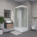 Душевая кабина 120*80*215 Niagara Promo P120/80/26Q/MT белый, стекло матовое