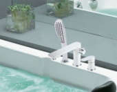 G1148 Смеситель Ванна GAPPO шар. d-35 врезн. 3 отверстия, хром/белый