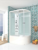 Душевая кабина 120*80*218 DOMANI-Spa Delight Slim 128 R high б/эл. (В/п, матир.стекла, бел.стенки)