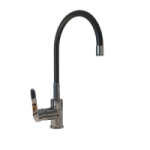 Смеситель для кухни AVRORA Kitchen AV9002B с высоким гибким изливом черный