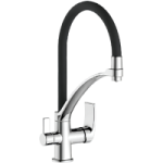 4369 Смеситель Кухня Frap с гиб. изливом, под фильтр пит. воды, черный/хром