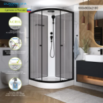 Душевая кабина 90*90*218 DOMANI-Spa Delight Slim 99 high б/эл. (В/п, черн. стенки, тонир. стекла)