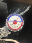 Термоманометр аксиальный 1/2" 0-6 бар 80мм