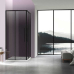 Душевой уголок Vincea 90*90*195 Slim-N черный, стекло тонированное VSS-4SN900CGB