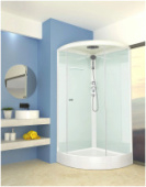 Душевая кабина 90*90*218 DOMANI-Spa Simple 99 б/эл. (н/п, бел. стен., прозр. стекла, Graphite проф.)