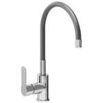 Смеситель для кухни AVRORA Kitchen AV9002G с высоким гибким изливом серый