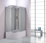 Душевая кабина 120*80*215 ВМ-886Е стандарт правая (выс. поддон, зад.стенка белая, стекло матовое)