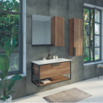 Тумба-умывальник "Бонн-90" дуб темный с раковиной Quadro-90