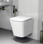 Унитаз подвесной безободковый (торнадо 3.0) HOLLER COMO (сиденье дюропласт, микролифт) белый