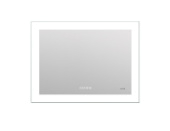 Зеркало LED 060 pro 80*60, с подсветкой, антизапотевание, часы