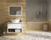 Зеркало LED 070 pro 80*60, с подсветкой, сенсор, антизапотевание, часы, ф-ция звонка